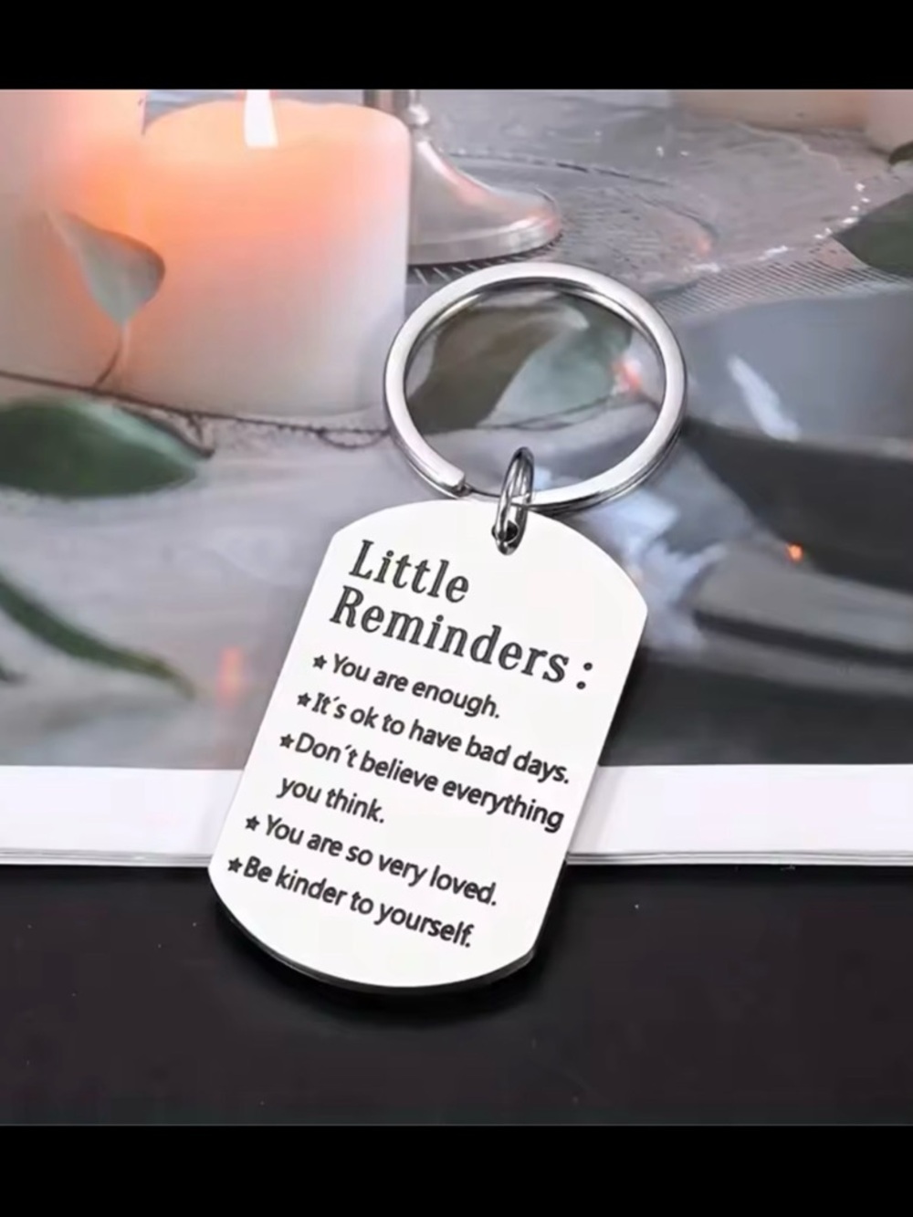 Inspirational 'Little Reminders' Stainless Steel Keychain Gift